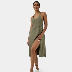 Halara racer back dress olive green